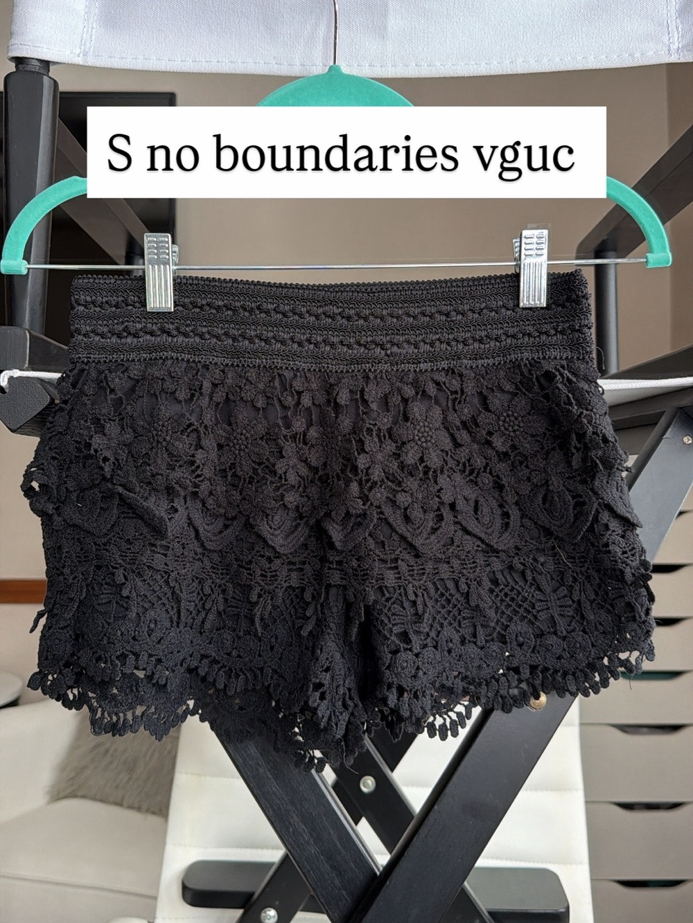 No boundaries lace black pull on shorts